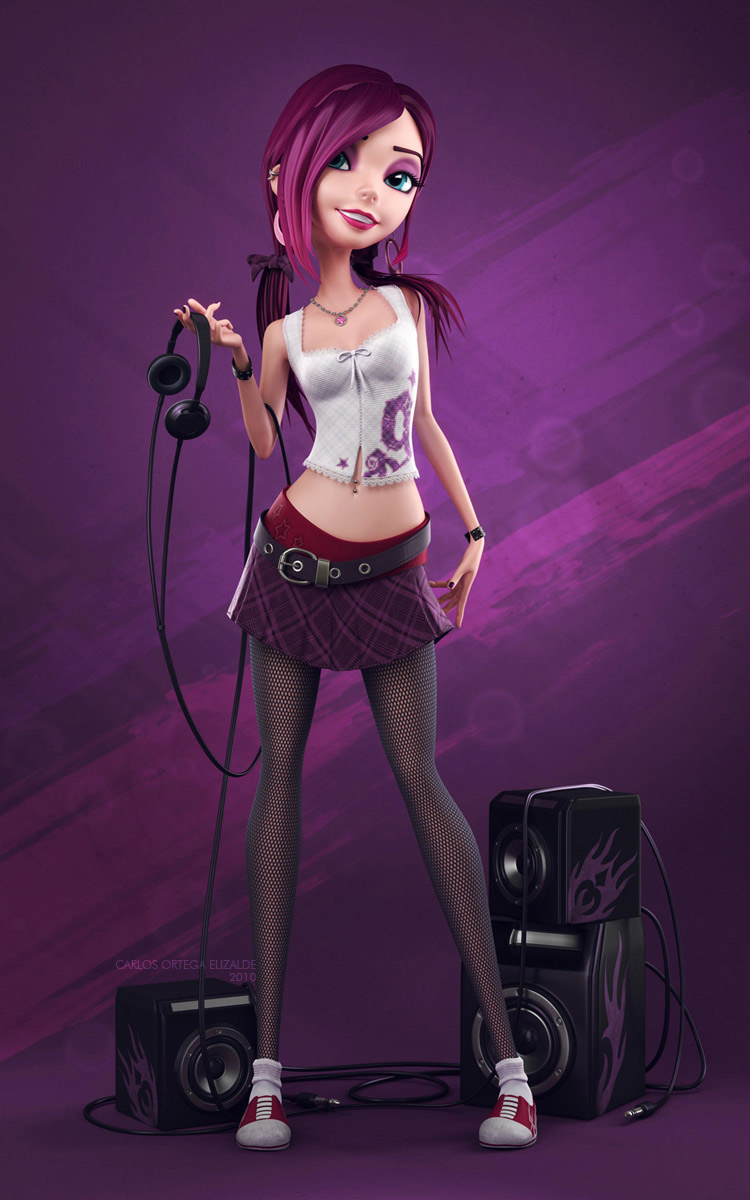 3D Pin-up character